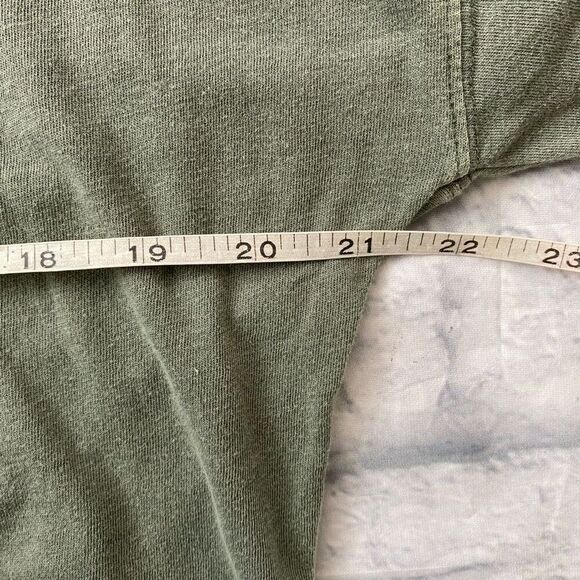 Sky & Sparrow women M cotton blend drop shoulder Longsleeve top green - Picture 7 of 7